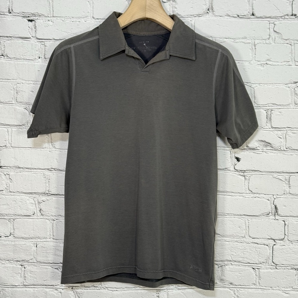 Patagonia Worn Wear Men's Stretch Polo S Gray Shirt Organic Cotton 53401 SP13‎
